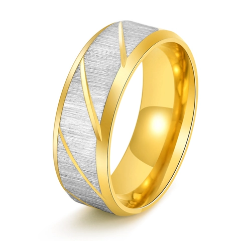 Roestvrij Stalen Geborstelde Diagonale Streep Ring Voor Mannen Minimalistisch Mode Geometrische Band Ring Sieraden Cadeau