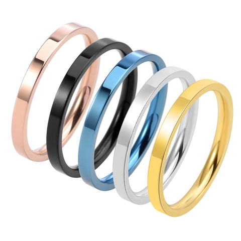 Anillo de Banda Simple de Acero Inoxidable Minimalista Para Hombre Mujer Moda Simple Pareja Joyería de Dedo Accesorio