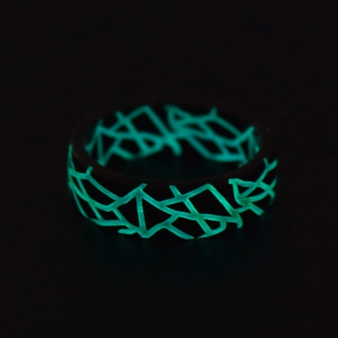 Anello Vintage in Acciaio al Titanio con Crepe per Uomo Hip Hop Geometrico Luminoso Retro Gothic Gioielli Regalo