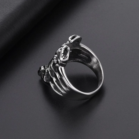 Men's Retro Scorpion Ring Titanium Steel Gothic Punk Animal Biker Band Jewelry Gift Antique Silver Finish Casting Ring