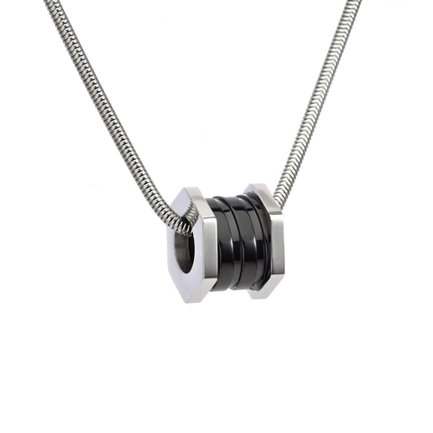Industrielle Edelstahl Sechskantmutter Anhänger Halskette Für Herren Damen Geometrische Faux Keramik Schlangenkette Schmuck