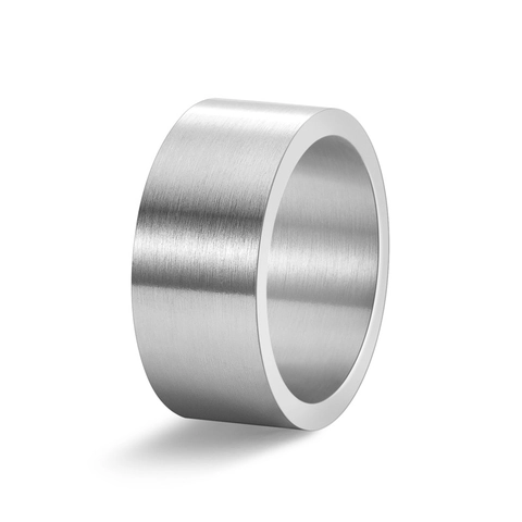 Anello in Acciaio al Titanio Spazzolato Opaco da Uomo Vintage Anello a Fascia Larga Geometrico Minimalista per Gioielli Moda
