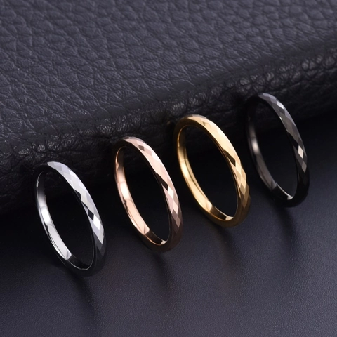 Minimalistisch Wolframstahl Ring Für Herren Damen Rautenfacettiert Geometrisches Band Poliert Einfache Mode Fingerring Schmuck