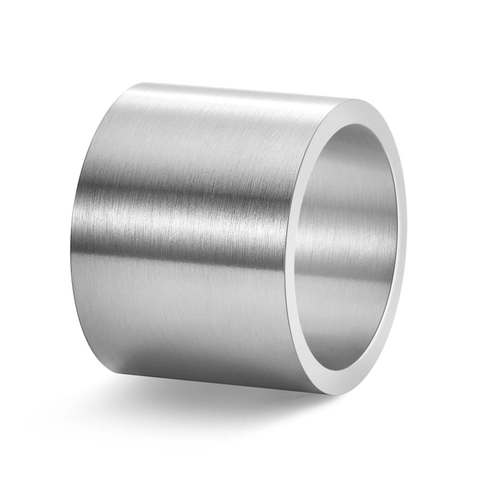 Minimalist Men's Titanium Steel Wide Brushed Ring 19mm Width Gold Silver Black Band Ring For Men Women Fashion Jewelry Gift