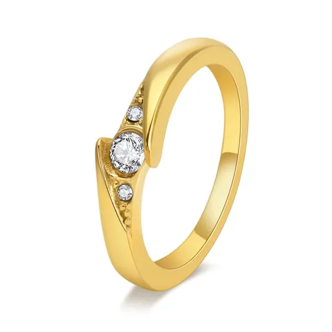 Anillo de Acero Inoxidable Con Diamantes de Imitación para Mujer Diseño de Onda Minimalista Boda Compromiso Joyería Oro Plata