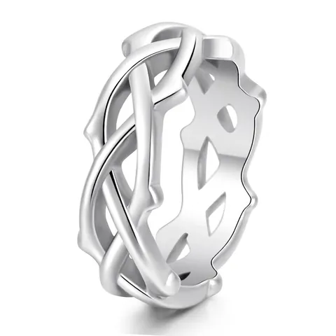 Men Personalized Titanium Steel Thorns Vine Ring Hollow Branch Woven Texture Punk Gothic Polished Ring For Men Women Jewelry