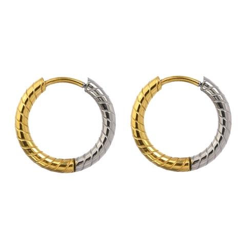 Einfache Edelstahl Gedrehte Creolen Für Damen Herren Minimalistische Silber Gold Bicolor Spirale Runde Geometrische Ohrringe Schmuck