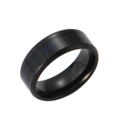 Modern Titanium Steel Temperature Sensing Ring For Men Minimalist Smart Color Changing Mood Ring Wide Band Jewelry Gift