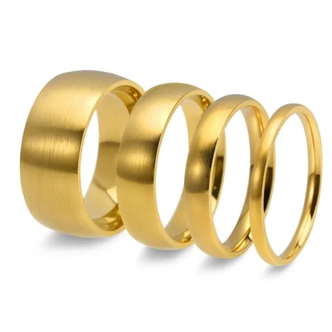 Minimalist Titanium Steel Brushed Ring For Men Women Simple Domed Plain Band Ring Electroplated Matte Finish Unisex Jewelry Finger Ring