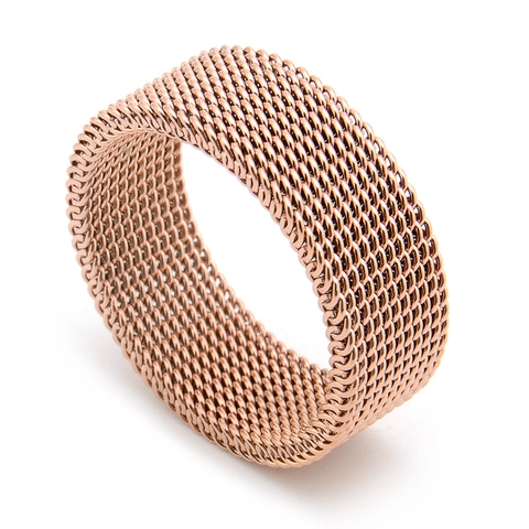 Minimalistischer Milanese Netzring Aus Edelstahl Für Damen Herren Flexibles Gitterband Industrieller Modeschmuck
