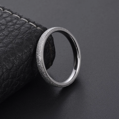 Anello Opaco in Acciaio al Titanio Minimalista per Uomo Donna Finitura Polvere di Stelle Anello a Fascia Stretta Gioielli