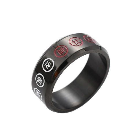 Vintage Edelstahl Chinesisches Schach Charakter Ring Für Herren Persönlichkeit Ethno Stil Xiangqi Liebhaber Schmuck Finger Geschenk