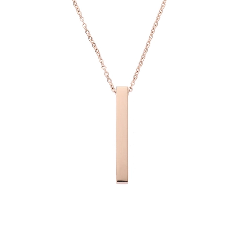 Minimalistische Polierte Edelstahl Vertikale Bar Anhänger Halskette Für Herren Damen Gravierbare Rechteckige Säule Anhänger Schmuck Geschenk