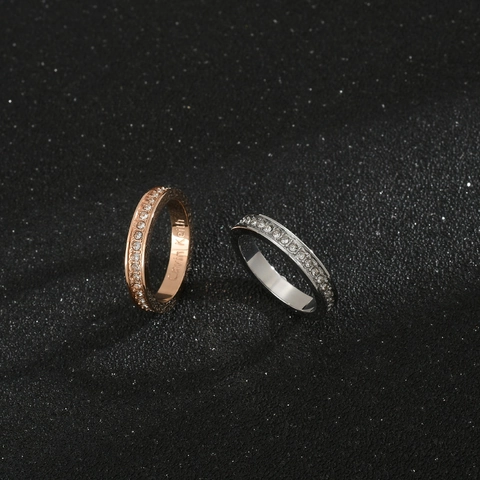 Anello Minimalista in Acciaio Inossidabile Inciso Per Coppie Uomo Donna Strass Intarsiato Stella Cielo Fascia Anello Gioielli San Valentino