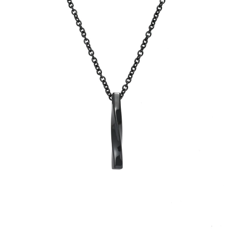 Collana con Ciondolo a Barra Torta in Acciaio al Titanio per Uomo Donna Ciondolo Minimalista Mobius Hip Hop Gioielli