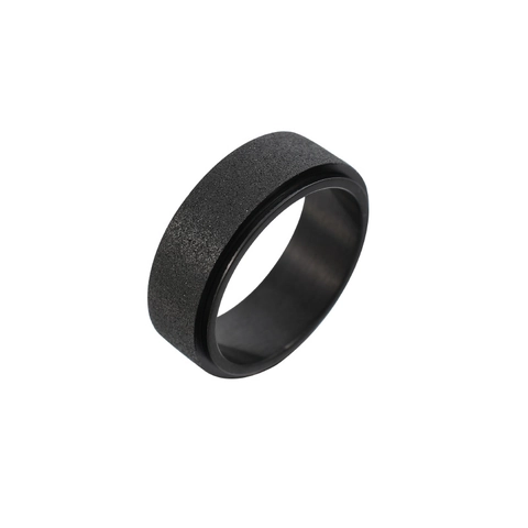 Anello in Acciaio al Titanio Rotante da 8mm per Uomo Semplice Anello Spinner Placcato Nero Argento Gioielli Moda Decompressione