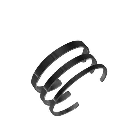 Bracciale Rigido Aperto in Acciaio Inossidabile Lucidato Minimalista per Uomo Donna Braccialetto Regolabile a Forma di C
