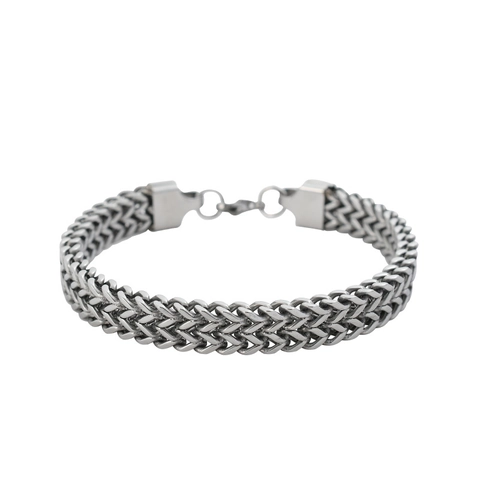 Men's Titanium Steel Double Layer Wheat Chain Bracelet Punk Domineering Franco Link Bangle Jewelry For Men Accessory