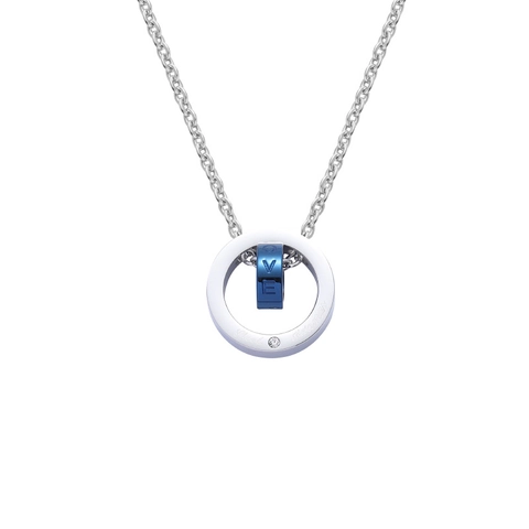 Collana con Pendente a Doppio Anello in Acciaio al Titanio con Lettera Love per Coppie Lucidata Strass Intarsiato Gioielli alla Moda Regalo