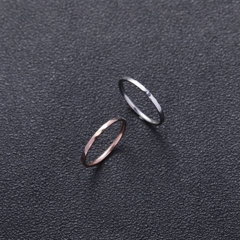 Minimalist Stainless Steel Hammered Ring For Women Irregular Rhombus Geometric Stackable Ring Gold Silver Rose Gold Plated Jewelry