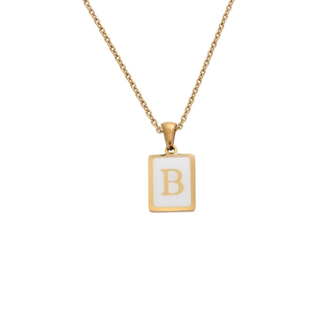Minimalistische Roestvrij Stalen Initiaal Ketting Voor Vrouwen Vergulde Ronde Vierkante Alfabet Hanger Sleutelbeinketting Sieraden