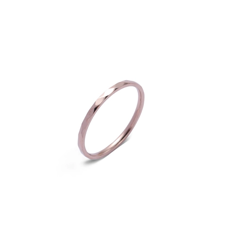 Minimalist Stainless Steel Hammered Ring For Women Irregular Rhombus Geometric Stackable Ring Gold Silver Rose Gold Plated Jewelry