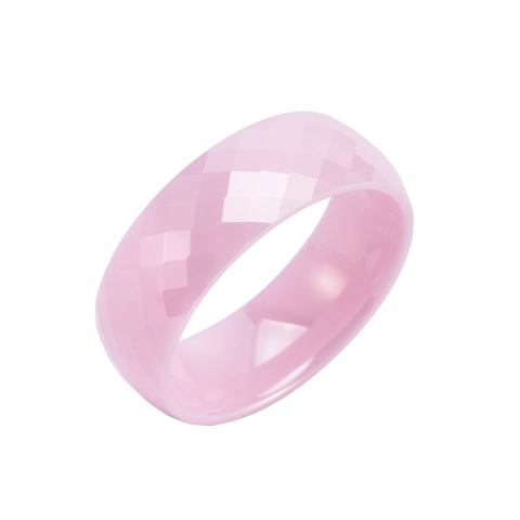 Moderne Ruit Gefacetteerde Keramieken Ring 8mm Breed Gepolijste Geometrische Bandring Voor Mannen Vrouwen Minimalistische Mode Sieraden