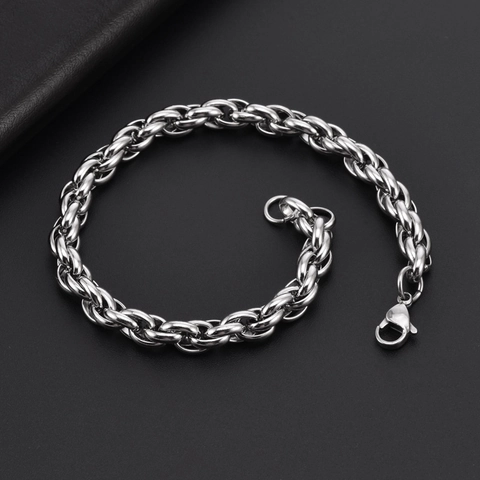 Polierter Edelstahl Drachenknochenkette Armband Für Herren Handgefertigt Geflochten Hip Hop Mode Schmuck Geschenk Für Freund