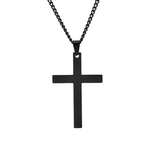 Collier Pendentif Croix En Acier Inoxydable Minimaliste Pour Hommes Femmes Bijoux Religieux Polis Cadeau Avec Ou Sans Chaîne