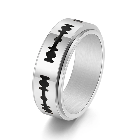 Anillo Punk de Acero Inoxidable con Cuchilla Giratoria para Hombre Anillo de Dedo Fidget Spinner Joyería Personalizada Regalo