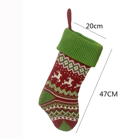 Calza di Natale a Maglia Motivo Pupazzo di Neve Renna Sacco Regalo Decorazione per Camino Maglia Acrilica Decorazioni Festive