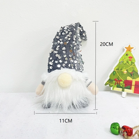 Decorazioni Gnomo di Natale in Peluche a LED con Paillettes Bambola Tomte Natalizia Ornamenti per la Casa Festa