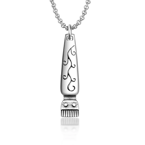 Vintage Stainless Steel Hair Clipper Pendant Necklace For Men Retro Punk Barber Tool Design High Polished Fashion Jewelry