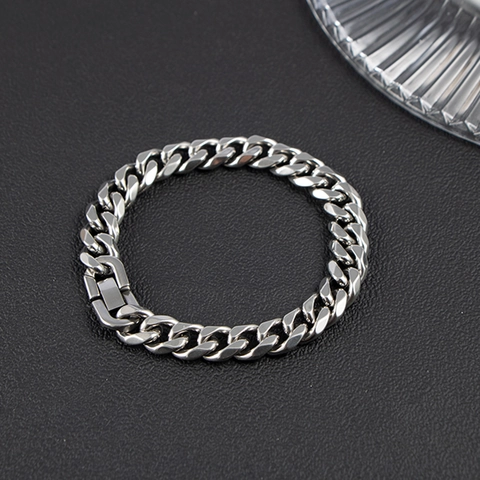 Herren Edelstahl Panzerkette Armband 6-Seiten Polierte Grobe Kette Vintage Hip Hop Trendig Schmuck Geschenk Für Unisex