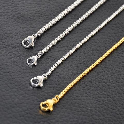 Minimalist Titanium Steel Box Chain Necklace For Men Women Geometric Polished Link Chain Hypoallergenic Daily Jewelry
