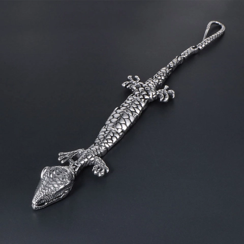 Edelstahl Krokodil Armband Für Herren Robust Poliert Tier Gliederarmband Gothic Biker Punk Schmuck Geschenk
