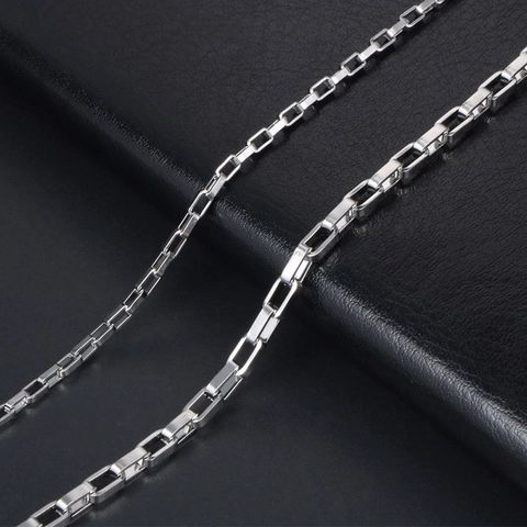 Polierter Edelstahl Box-Kette Halskette Für Herren Damen Unisex Minimalistische Titanstahl Gliederkette Schmuck Accessoire
