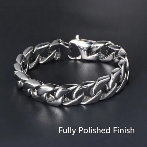 Titanstahl Panzerkette Armband Für Herren Retro Punk Hip Hop Streetwear Schmuck Dicke Kette Armband Mit Karabinerverschluss