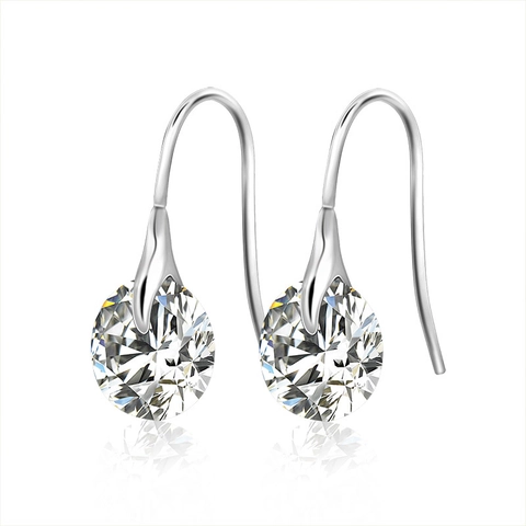 Titanium Steel Rhinestone Stud Earrings For Women Minimalist Silver Geometric Shining Fashion Jewelry Accessories Gift