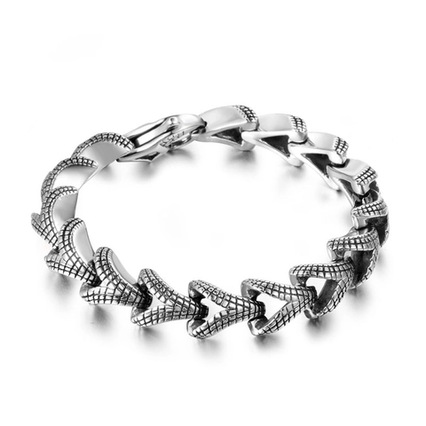 Pulsera Vintage de Acero de Titanio con Escamas de Dragón para Hombre Punk Industrial Pulido Heavy Metal Biker Joyería Regalo