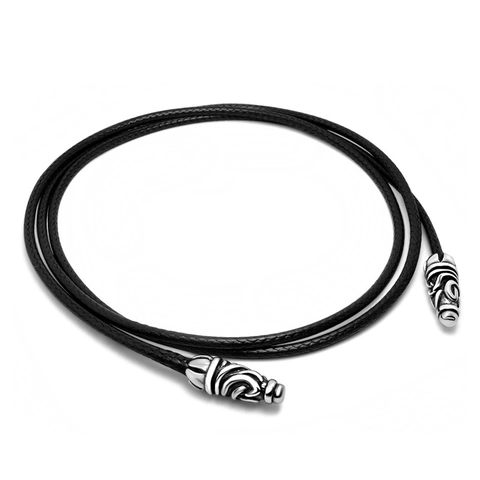 Retro Edelstahl Geflochtene Kordelkette Mit Gravierten Metallenden Gothic Punk Stil Accessoire Für Herren Und Damen
