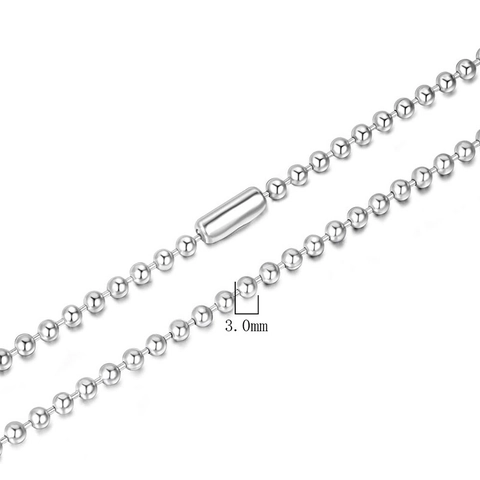 Titanium Steel Ball Chain Necklace For Men Women 3.0mm Polished Stainless Steel Bead Chain DIY Pendant Accessories Jewelry