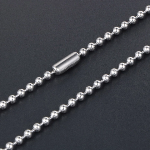 Titanium Steel Ball Chain Necklace For Men Women 3.0mm Polished Stainless Steel Bead Chain DIY Pendant Accessories Jewelry