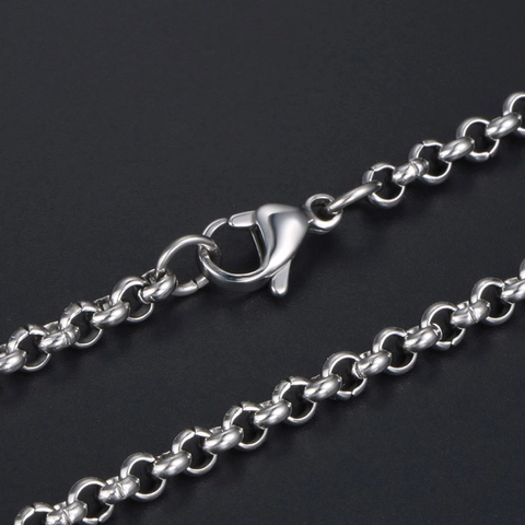 Minimalistische Herren Edelstahl Rolo Halskette Silber Poliert Geometrischer Schmuck Für Den Alltag Mode Accessoire