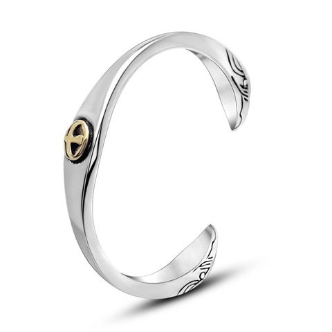 Vintage Indian Style Stainless Steel Eagle Feather Cuff Bangle Gold Point Retro Adjustable Open Bracelet For Men Women