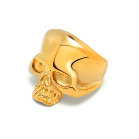 Vintage Gothic Skull Ring For Men 316L Stainless Steel Punk Skeleton Head Finger Ring Biker Fashion Jewelry Gift