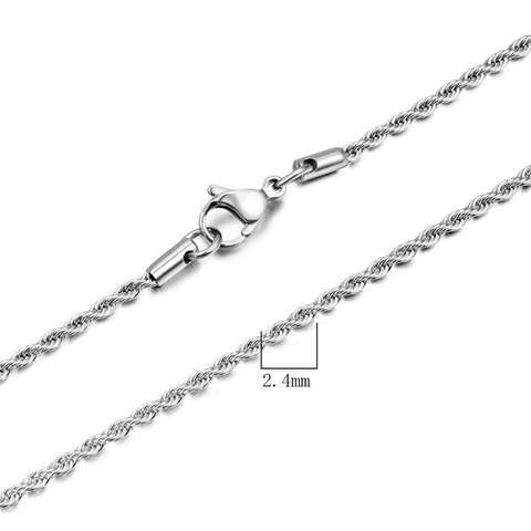 Titanstahl Seilkette Halskette Für Herren Damen Minimalistische Hochglanzpolierte Gedrehte Kette Schmuckzubehör
