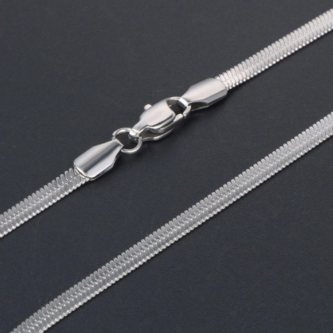 Minimalist Stainless Steel Flat Snake Chain Necklace For Men Women Polished Herringbone Blade Link Chain Choker Fashion Jewelry