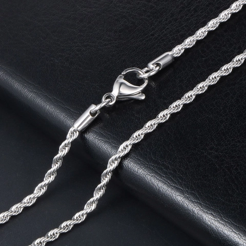 Titanstahl Seilkette Halskette Für Herren Damen Minimalistische Hochglanzpolierte Gedrehte Kette Schmuckzubehör