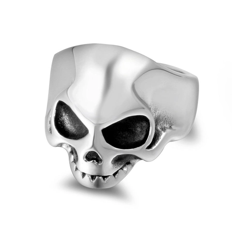 Gothic Skull Ring Titanium Steel Punk Rock Jewelry For Men Polished Skeleton Biker Finger Ring Hip Hop Accessories Gift